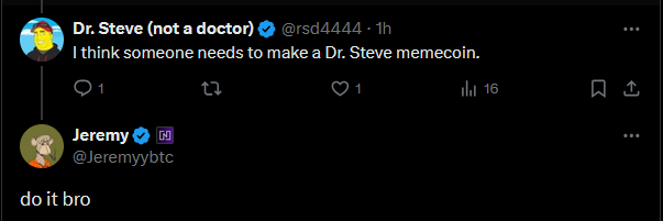 If anyone has never tried pump.fun then today is your lucky day. 

$DrMeme
6Uqn9WSDZSoTi2KJeyM5ZGc2inYkQjG77s9SNCKqpump

I wonder if @pumpdotfun will like this? 

#SolanaMemeCoins