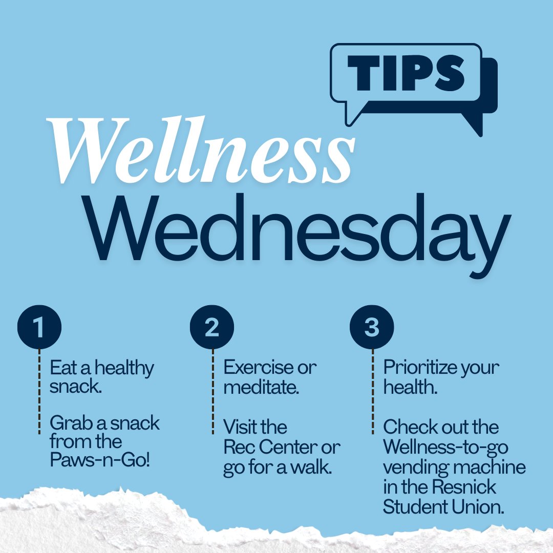 Hey Bulldogs! As midterm season is upon us, be sure you’re taking care of yourself with these wellness tips. 💪

Take advantage of our campus resources while the semester continues. Be prepared, not stressed! 🐾

#CraigSchoolOfBusiness #FresnoState #WellnessWednesday