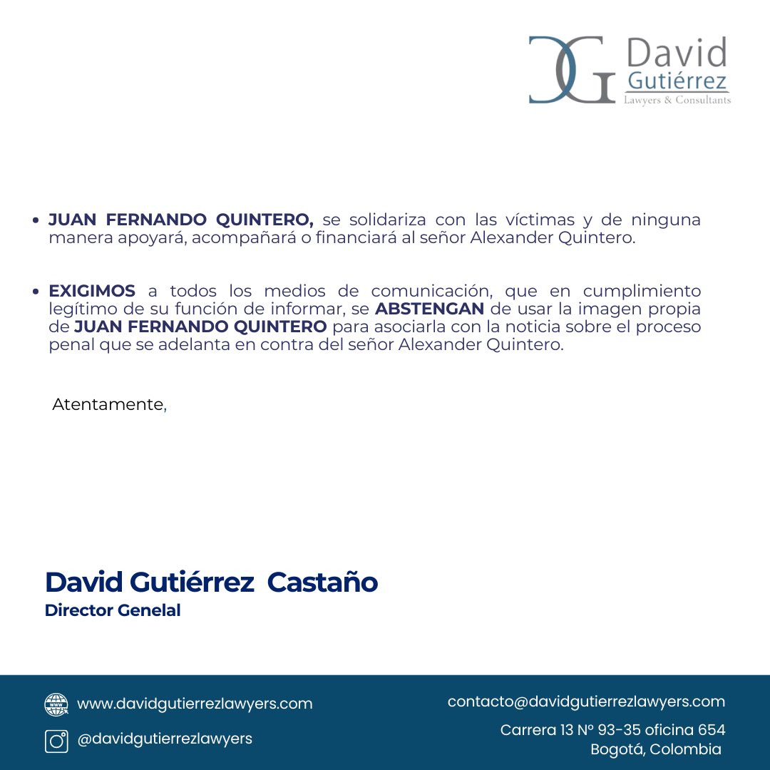 Comunicado a la opinión pública