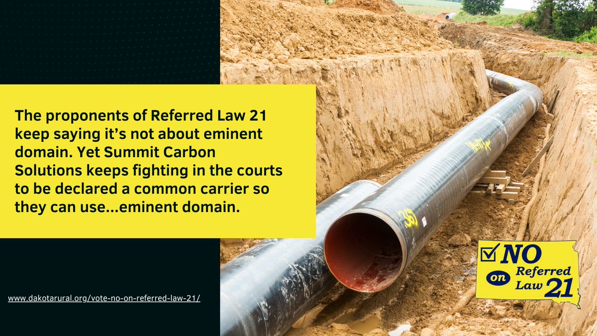 Summit Carbon Solutions now 0 for 2 at the SD Supreme Court. <a href="/dakotanews_now/">Dakota News Now</a> reports the court rejected Summit's petition to reconsider their decision on the company's claim to be a common carrier bit.ly/4eRmFc7 #carboncapture #eminentdomain