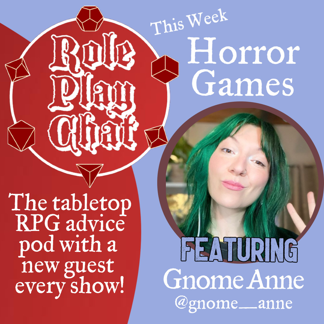 Everyone loves a good scare! Join <a href="/annethegnome/">Gnome Anne May Perceive Me</a> &amp; I in this week's show as we cover all things horror in #ttrpg &amp; #DnD. We chat about

⚙️Systems we like for running horror
😱GM advice 
💀Inspiration, tools &amp; methods to SCARE, &amp; more

Link in comments &amp; happy scary season friends.