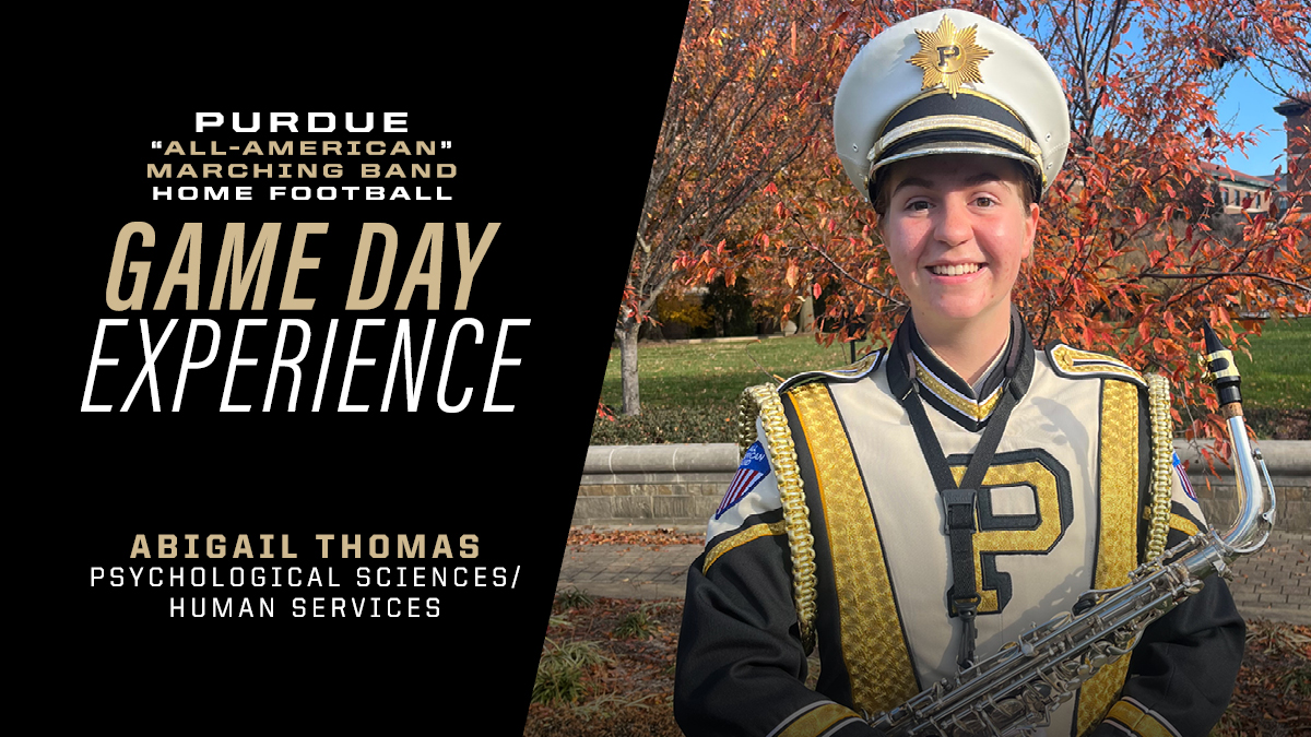 Purdue College of Health and Human Sciences (@purduehhs) on Twitter photo 📺Check out our Instagram account (instagram.com/purduehhs/) to get a behind-the-scenes look at the
<a href="/BoilerFootball/">Purdue Football</a> gameday experience from
<a href="/PurdueBands/">Purdue Bands & Orchestras</a> member Abigail Thomas, a junior
double majoring in <a href="/Purdue_PsychSci/">Purdue Psych Dept</a> & human
services.
#PurdueHHS #PurdueUniversity #BoilerUp 📺Check out our Instagram account (instagram.com/purduehhs/) to get a behind-the-scenes look at the
<a href="/BoilerFootball/">Purdue Football</a> gameday experience from
<a href="/PurdueBands/">Purdue Bands & Orchestras</a> member Abigail Thomas, a junior
double majoring in <a href="/Purdue_PsychSci/">Purdue Psych Dept</a> & human
services.
#PurdueHHS #PurdueUniversity #BoilerUp