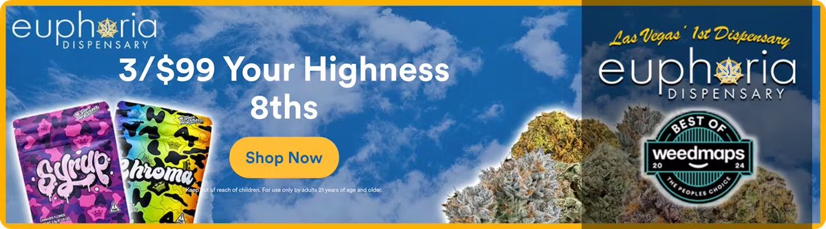 Euphoria_Vegas's tweet photo. 3/$99 @yourhighnessLA 8th's ONLY at @Euphoria_Vegas In-store | Delivery or Curbside also check out @weedmaps #LasVegas #StonerFam #LasVegas #Wellness #DailyDeals #StayAboveTheClouds #SmokeSomething https://t.co/D1A7BsfYK9