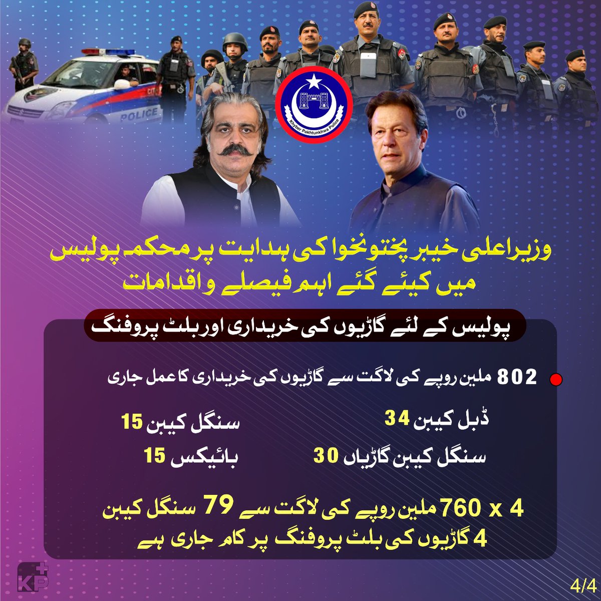 GovernmentKP's tweet image. عمران خان کے ویژن کیمطابق وزیراعلیٰ خیبر پختونخوا کی ہدایت پر محکمہ پولیس میں متعدد اہم فیصلے اور اقدامات اٹھائے گئے ہیں جن کا مقصد عوام کے تحفظ کو بہتر بنانا اور پولیس کو مزید مضبوط اور فعال بنانا ہے۔

#KPPolice #PoliceReforms
#CMKP