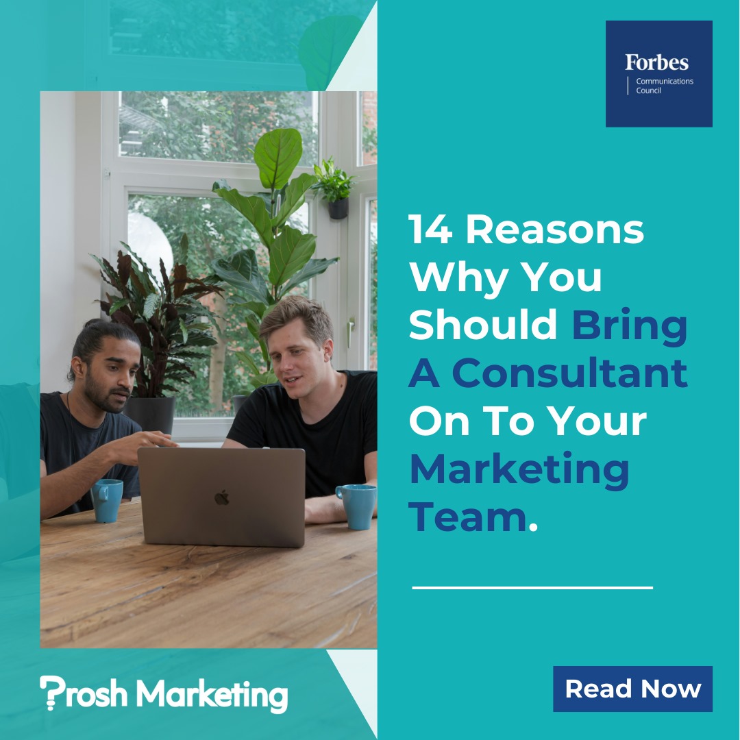 Prosh Marketing (@proshmarketing) on Twitter photo 💡 14 Reasons to Bring a Consultant onto Your Marketing Team 💡
Our CEO, <a href="/RoshniMichelle/">Roshni Wijayasinha</a> shares key indion her latest Forbes article.
📌 Elevate your marketing strategy! Read more:
forbes.com/councils/forbe…
#Marketing #Consulting #Strategy 💡 14 Reasons to Bring a Consultant onto Your Marketing Team 💡
Our CEO, <a href="/RoshniMichelle/">Roshni Wijayasinha</a> shares key indion her latest Forbes article.
📌 Elevate your marketing strategy! Read more:
forbes.com/councils/forbe…
#Marketing #Consulting #Strategy