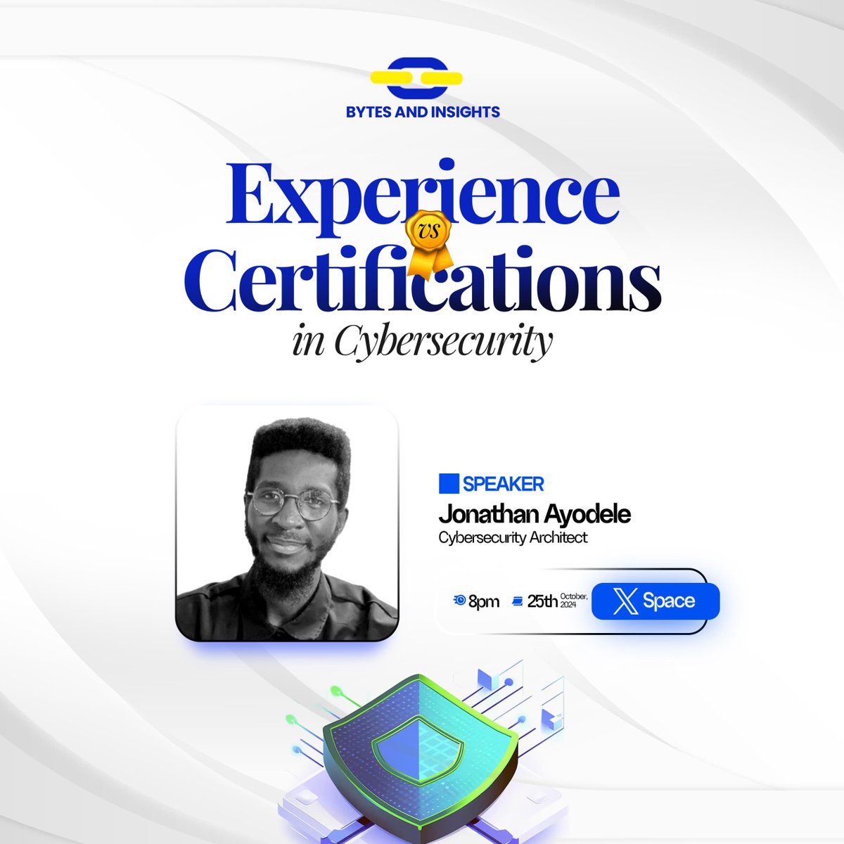 Introducing @Jonat_ayo  
Jonathan Ayodele is a passionate Cybersecurity Professional and Researcher, a 2022 #Chevening Scholar with a Masters in Cybersecurity from Cardiff University UK.

Have you marked your calendar yet? 

Don't snooze!

#BytesandInsights #cybersecurity