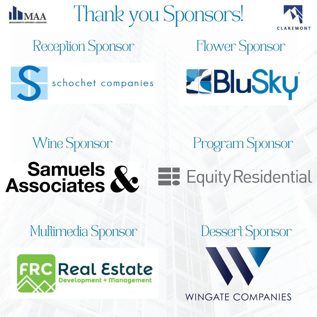 Join MAA on December 3rd as we honor Kate Franco with the 2024 Industry Excellence Award.

Sponsorships are available. To register, please contact Kathryn Morgan (kmorgan@gbreb.com). 

Thank you to our Sponsors!