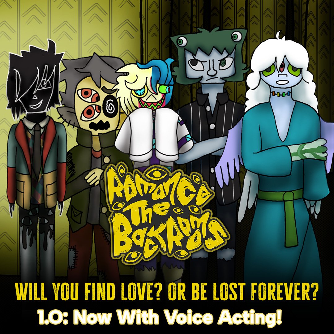 Romance The Backrooms now has voice acting!
Carla's fallen in the titular liminal space. She runs into 5 humanoid entities, &amp; ends up falling for one of them. Will she get out of the backrooms with her love intact?
Link to play below!
#otome #indieotome #visualnovel #thebackrooms