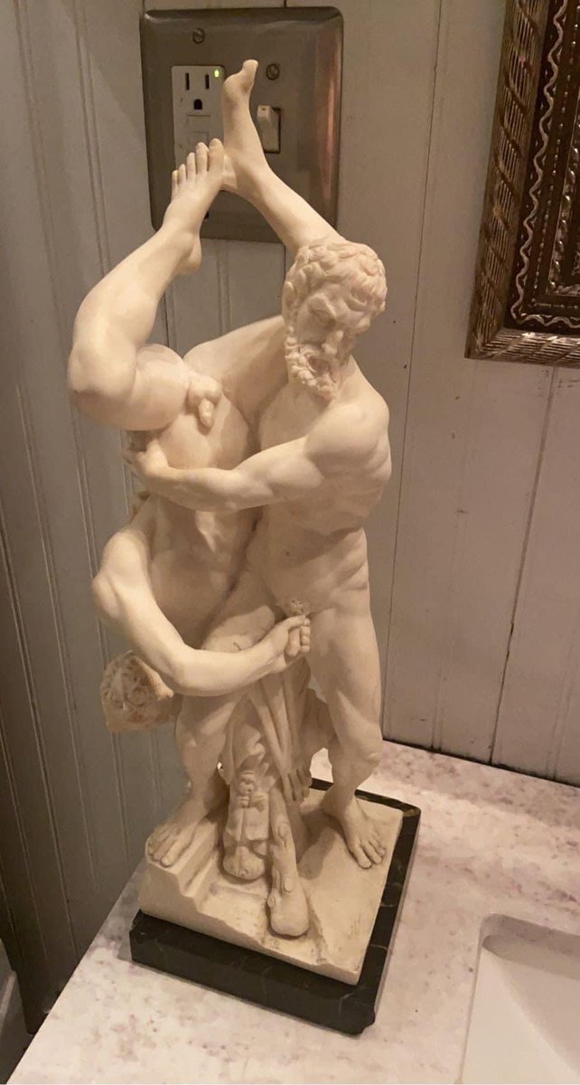 Excited to find this picture from Ancient Rome of a Dad trying to get his kid into the bath