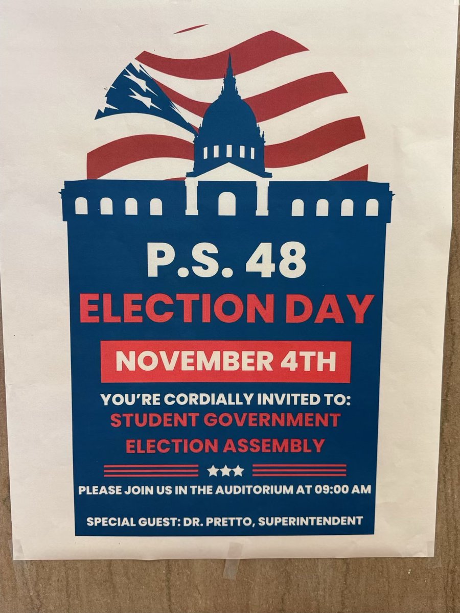 Grades 3-5 are getting ready for Student Government elections 11/4 planning to mimic the democratic voting process! <a href="/pretto_david/">Dr. David Pretto</a> <a href="/20_doe/">Community School District 20</a>