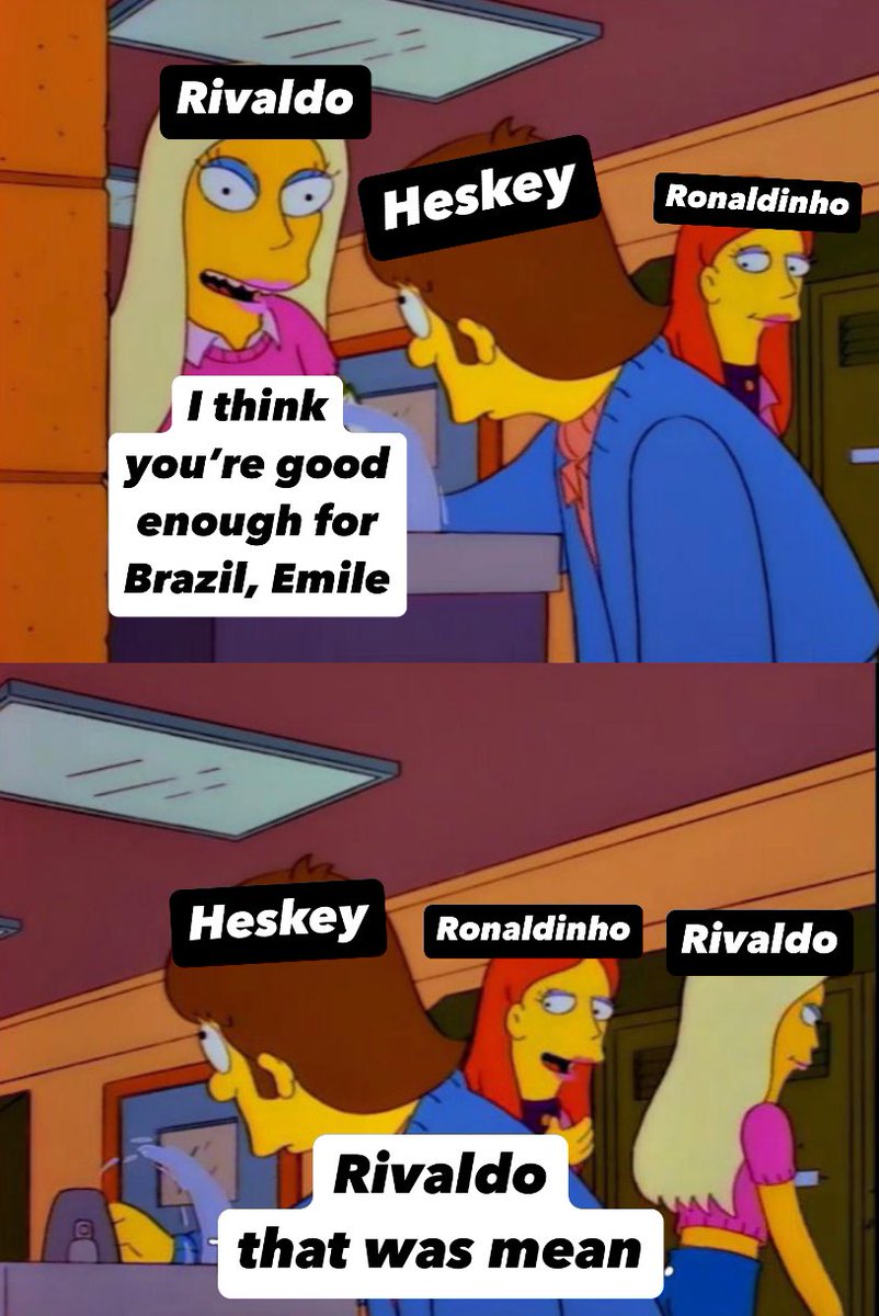 EflSimpsons's tweet photo. •What a stunning front three of Rivaldo, Ronaldinho and….Heskey?• https://t.co/m6SsBBTKE5
