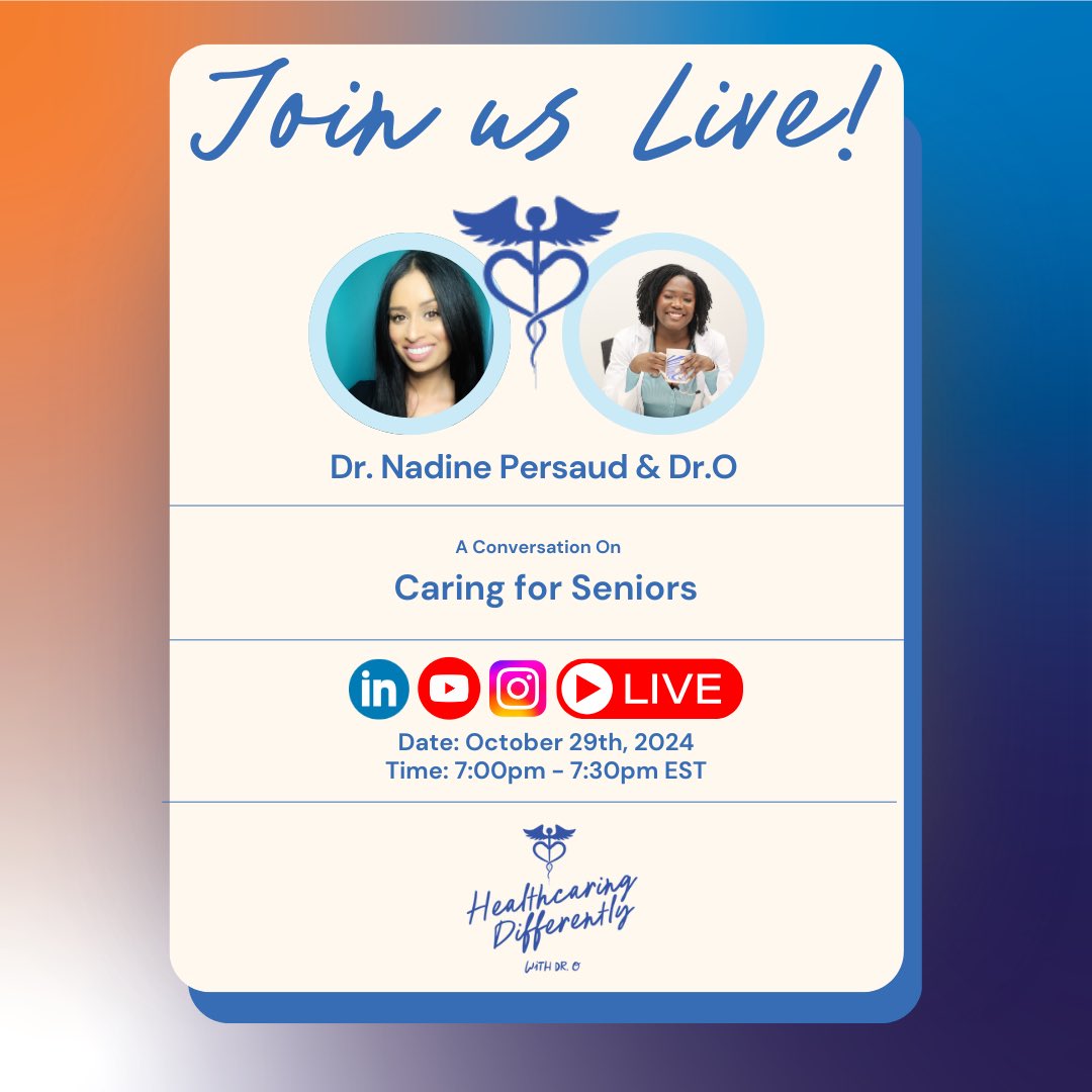 Healthcaring Differently (@hcdforyou) on Twitter photo Join <a href="/DrONnorom/">Dr. Onye Nnorom</a> on October 29th at 7 PM EST with <a href="/NPersaud5/">Dr. Nadine Persaud</a>, as she explains the essential elements of compassionate senior care.
#CaringForSeniors #PalliativeCare #HealthcaringDifferently #FutureHealthcare Join <a href="/DrONnorom/">Dr. Onye Nnorom</a> on October 29th at 7 PM EST with <a href="/NPersaud5/">Dr. Nadine Persaud</a>, as she explains the essential elements of compassionate senior care.
#CaringForSeniors #PalliativeCare #HealthcaringDifferently #FutureHealthcare