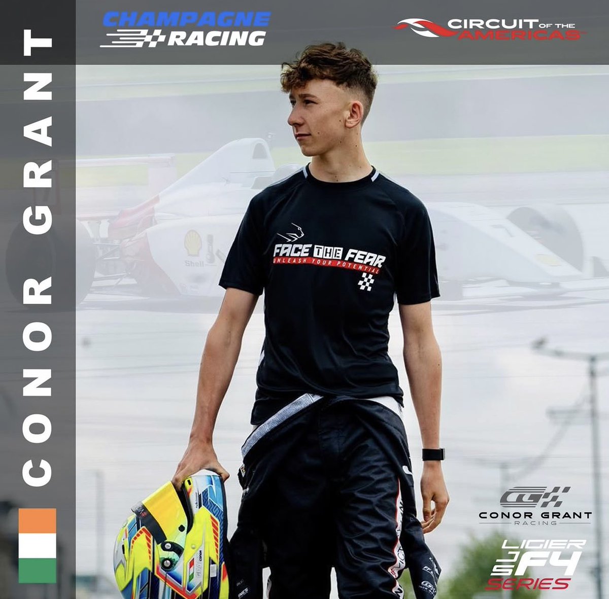 FSAmericas's tweet photo. DRIVER ANNOUNCEMENT | 🇮🇪 Conor Grant joins Champagne Racing for the final round of Ligier JS F4 at COTA!
He raced in the IAME Euro Series and IAME Benelux karting championships this year, and will test with the team this weekend in Atlanta to prepare for the race.
#JSF4 https://t.co/mHQCJkH5n5