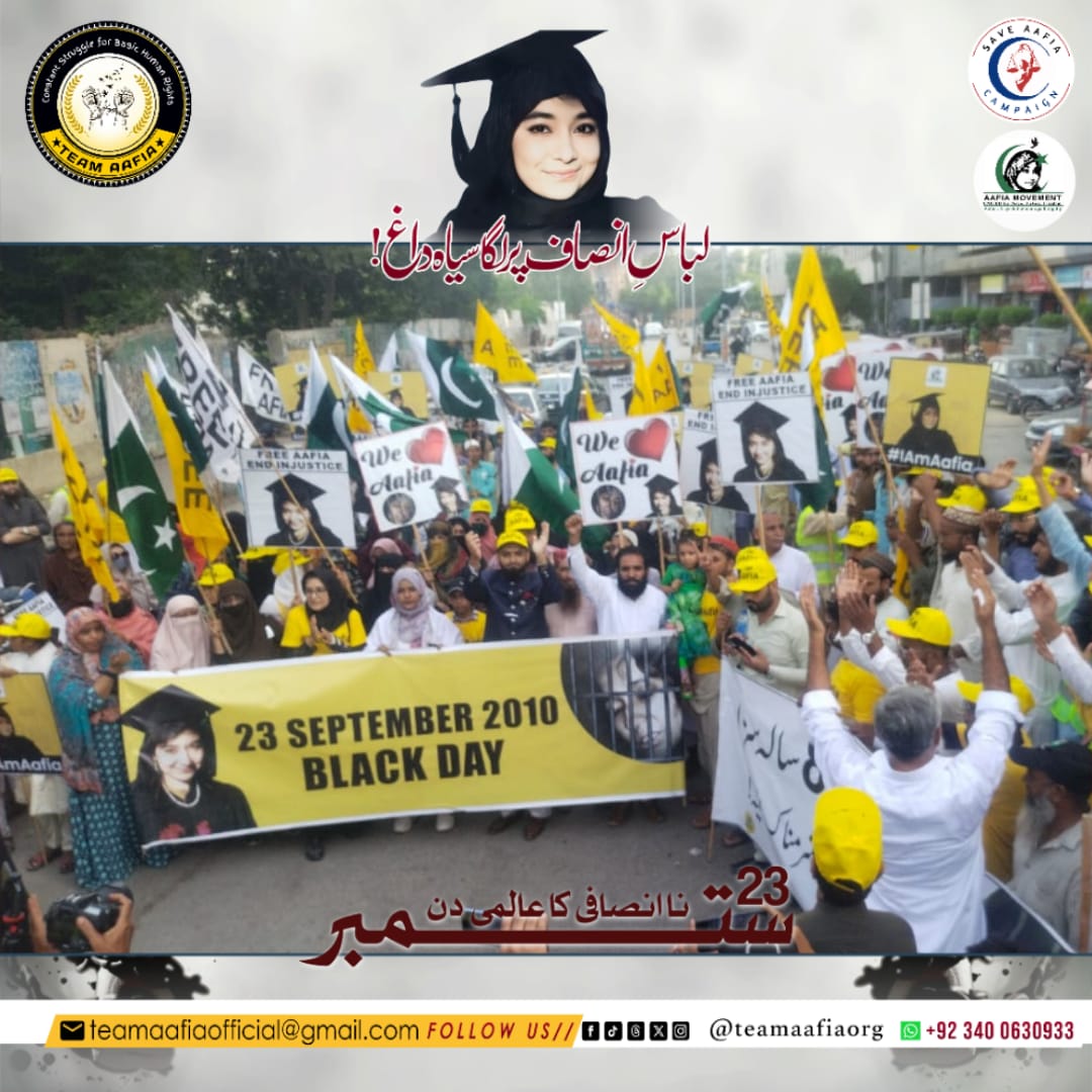 انسانی حقوق کی تنظیموں کو اس صدی کی مظلوم ترین عورت عافیہ کے پامال ہوئے بنیادی انسانی حقوق کی طرف بھی توجہ کرنا چاہیے۔
#Delegation4Aafia
<a href="/TeamAafiaOrg_/">Team Aafia official</a>
 #FreeAafia