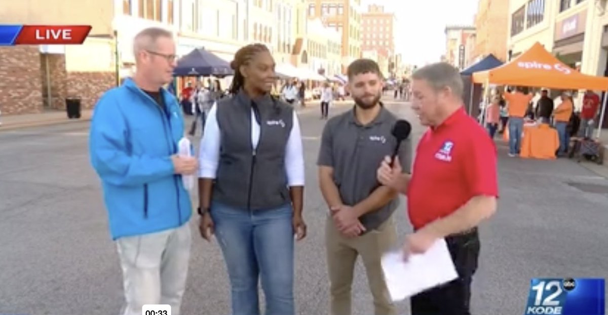 Two Spire employees had the opportunity to speak with anchors on KODE-TV in #Joplin about energy efficiency tips -- great job Daphne and Cody! #WeAreSpire