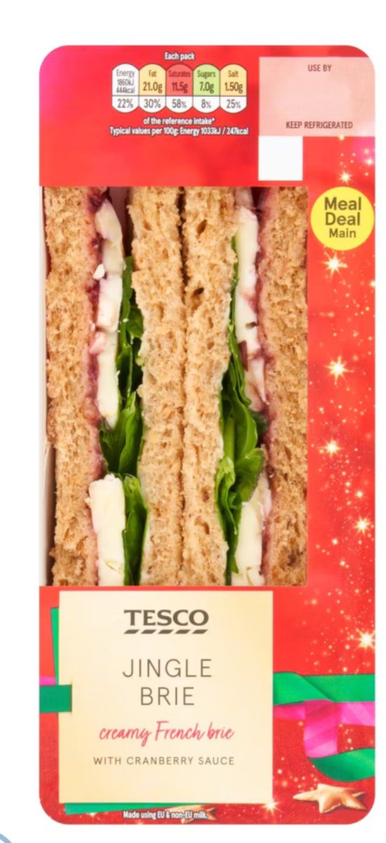 OnlyOneT's tweet image. The name doesn’t work on any level “Jingle Brie” FFS “Christmas Brie” could at a push pass for a phonetic pun. Prefixing Brie with Jingle just because it begins with a B is psychopathic