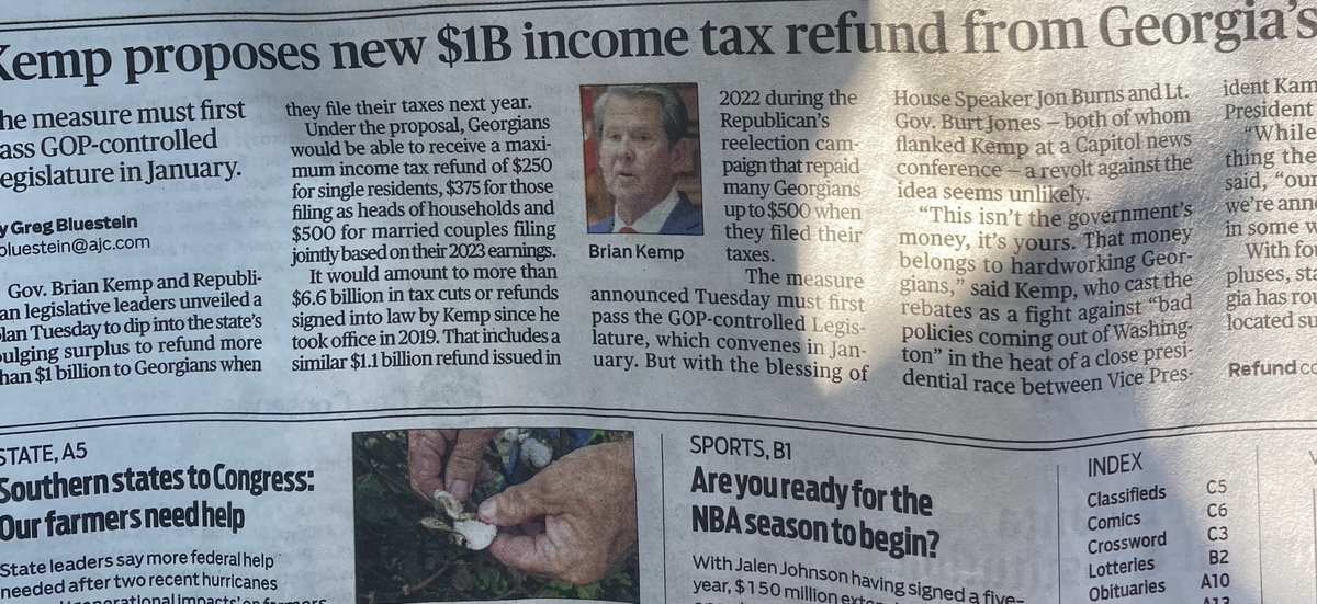 Governor Kemp can do a Tax refund of 1 Billion but he cannot pay state workers a livable wage … that is shameful that there are workers for the State of Georgia that make less than 15 dollars an hour …why do you not pay the state workers a livable wage…🙏