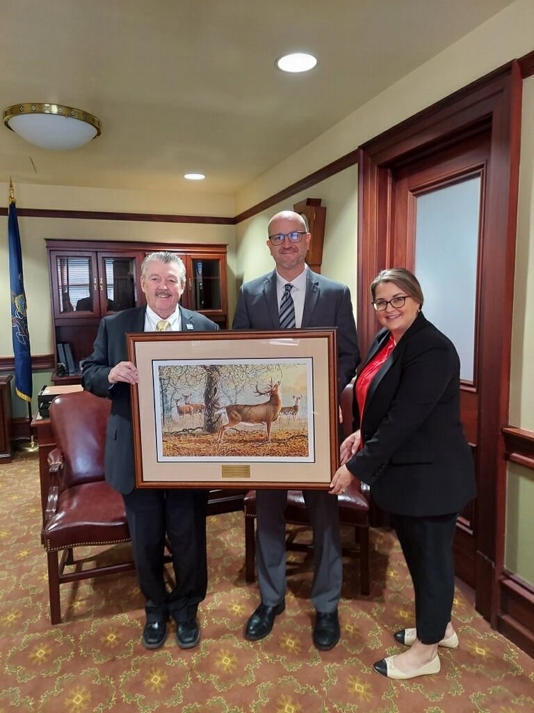 Thanks to Executive Director of the PA Game Commission, Stephen Smith, for the award recognizing my 14 years of service as Chair of the Senate Game &amp; Fisheries Committee.