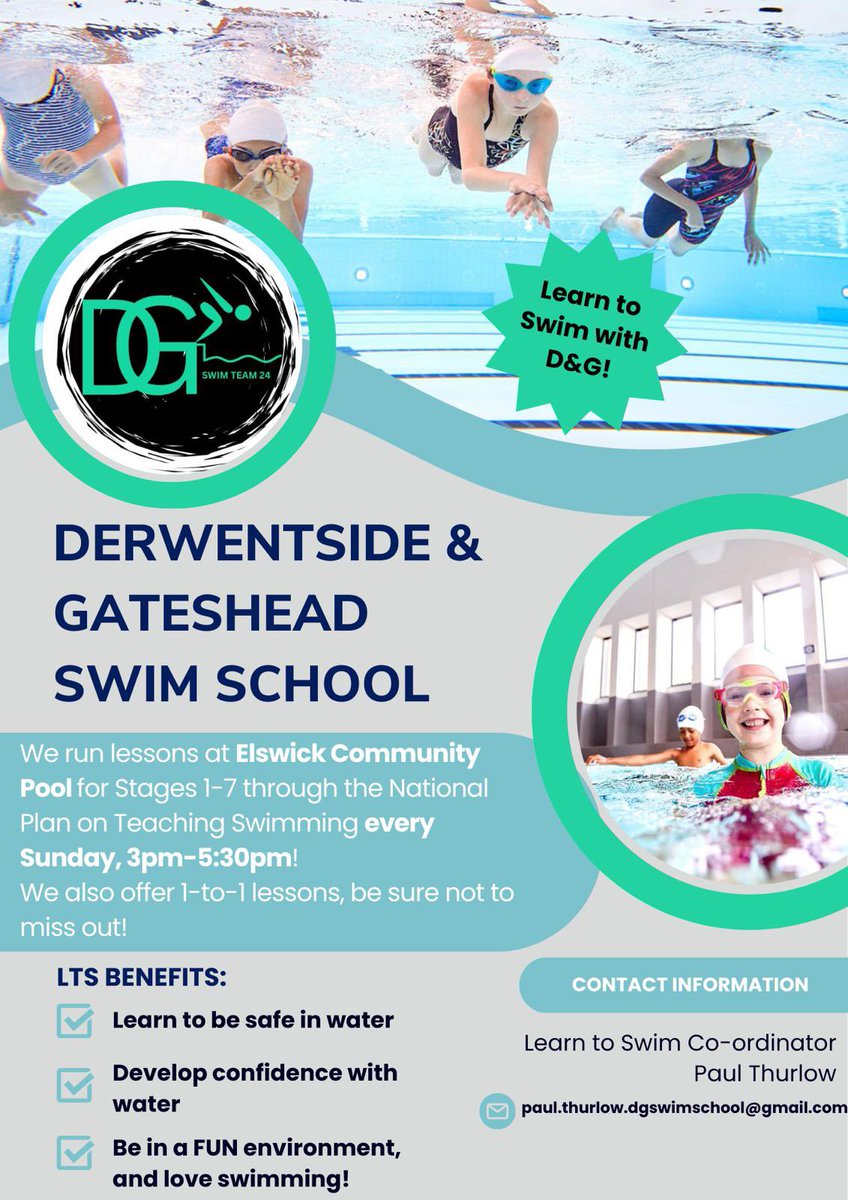 derwentsideasc's tweet image. Did you know we have a Learn to Swim School? 

Swimming is a life skill! Whether you want to be a competitor or just safe on holiday 

If you know anyone who is looking to take a dive into learning how to swim, please contact Paul.thurlow.dgswimschool@gmail.com 

@asanortheast