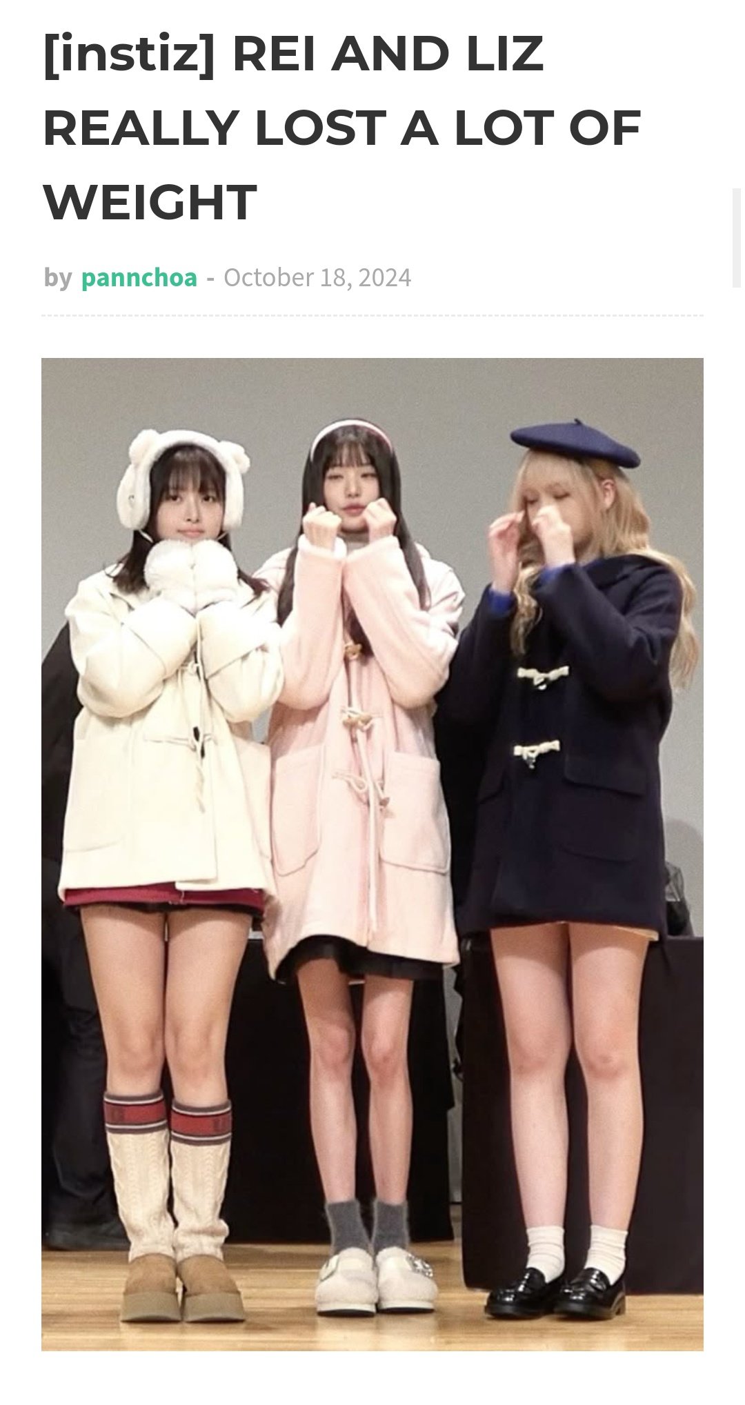 Not Pannchoa on X IVE s Liz and Rei show drastic weight loss https t jzoikCDAON https t QIVIFf1R0l X