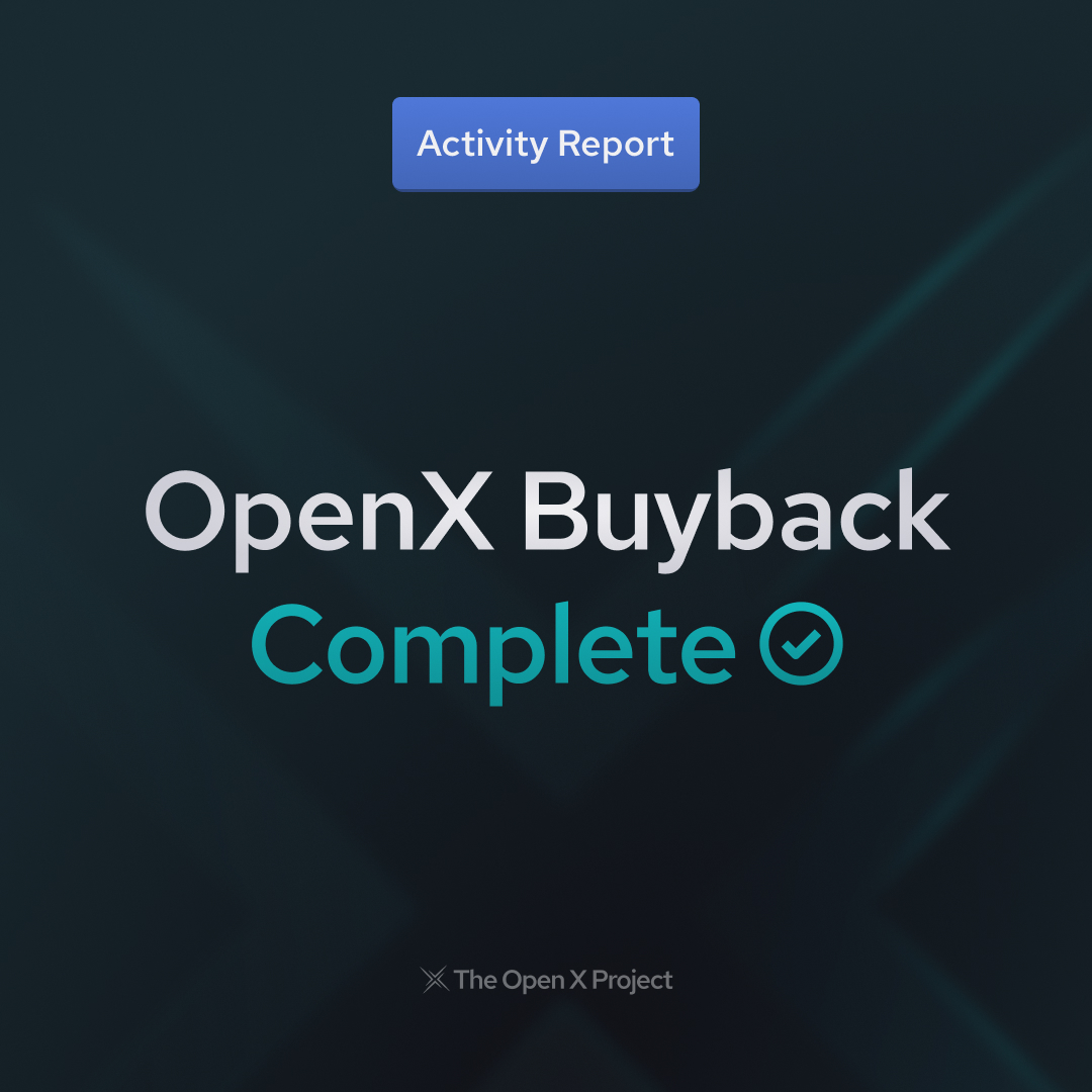 OpenXSwap's tweet photo. $OPENX buyback complete. Thank you for coming to our DEX Talk.

Link: https://t.co/JigkIZE2w5 https://t.co/nHSqepqaII