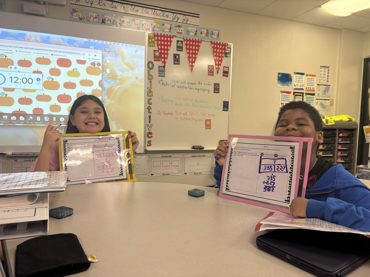 PokesFanAtDegan's tweet photo. #WeareDegan #Back2Basics math workstations with strip diagrams and math vocabulary with super smart 4th graders https://t.co/k3IaC5bJ1S