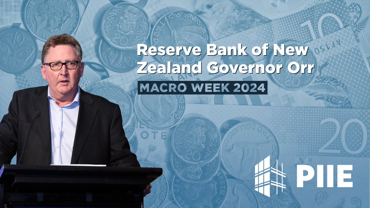 PIIE's tweet image. NOW: Adrian Orr, governor of the @ReserveBankofNZ, joins us for #MacroWeek2024 for a speech &amp;amp; discussion on monetary policy during periods of economic volatility.
Watch live: piie.com/events/2024/ma…