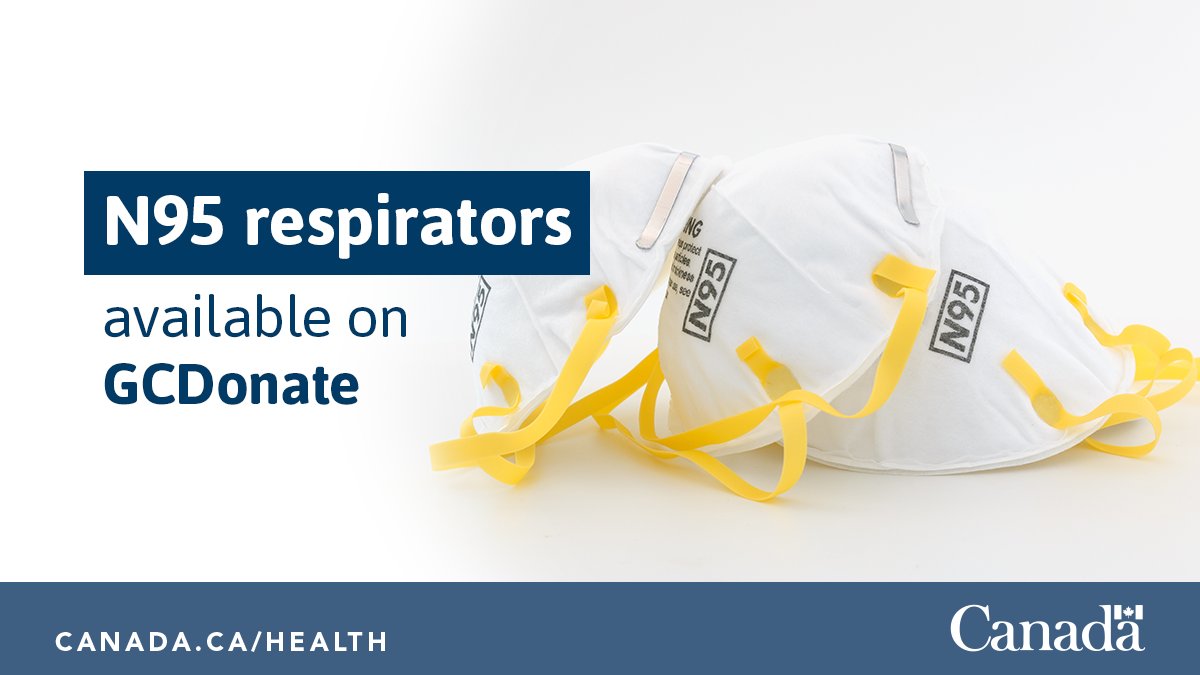 GovCanHealth's tweet photo. #N95 respirator masks are available for free to some groups and organizations through GCDonate. A well-constructed, well-fitting and properly worn mask can help reduce the spread of respiratory illness.  

Check your eligibility: https://t.co/BLpeQYemv4 https://t.co/STyEWjodv7