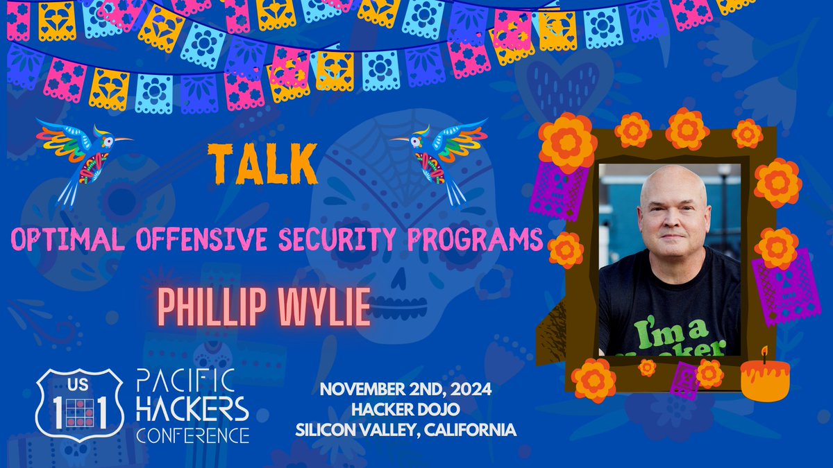 Pacific Hackers Conference (@phackcon) on Twitter photo Talk alert: Optimal Offensive Security Programs with <a href="/PhillipWylie/">Phillip Wylie</a>
Don't miss this opportunity to gain a deeper understanding of different types of offensive security approaches. tinyurl.com/59st2r85
#PacificHackersConference2024 #DiaDeLosHackers #PHACKCON5 #PacificHackers Talk alert: Optimal Offensive Security Programs with <a href="/PhillipWylie/">Phillip Wylie</a>
Don't miss this opportunity to gain a deeper understanding of different types of offensive security approaches. tinyurl.com/59st2r85
#PacificHackersConference2024 #DiaDeLosHackers #PHACKCON5 #PacificHackers