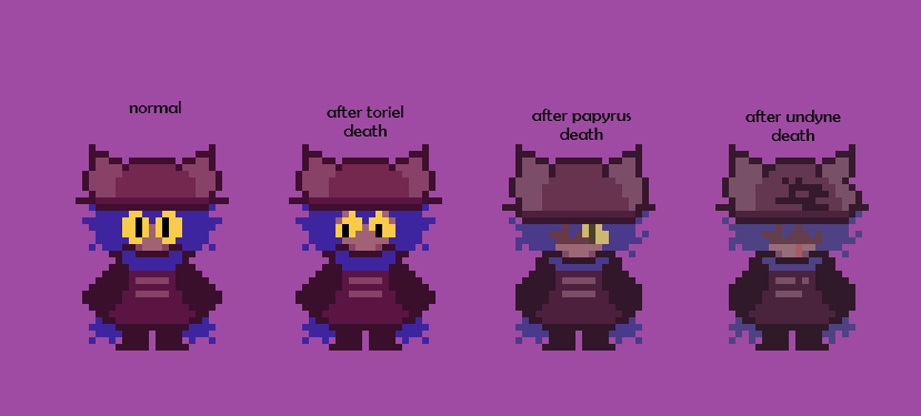 ONETALEMOD's tweet photo. yknow what im posting this cause we aint doing this for a bit

had an idea where niko gets more desheveled as no mercy continues

#onetale #oneshotgame #utdr #undertale https://t.co/81zkqsQt21