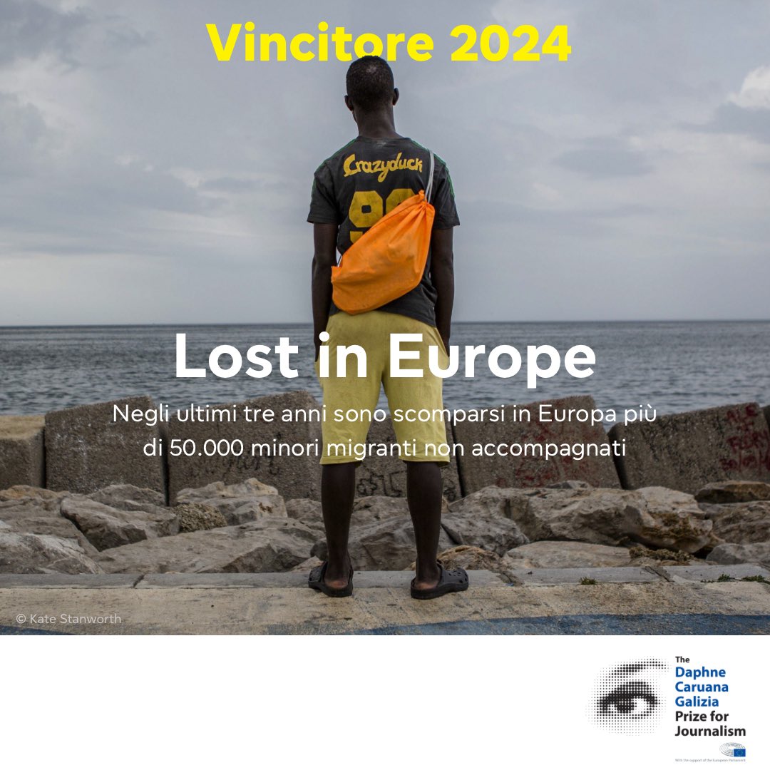 Europarl_IT's tweet image. 🏆🗞️ Il Premio per il giornalismo 2024 all'inchiesta sui minori stranieri scomparsi

Lost in Europe vince il Premio Daphne Caruana Galizia 2024 grazie alla sua inchiesta sulla scomparsa di oltre 50.000 minori stranieri non accompagnati.

Più info ⤵️
europa.eu/!rvr68N