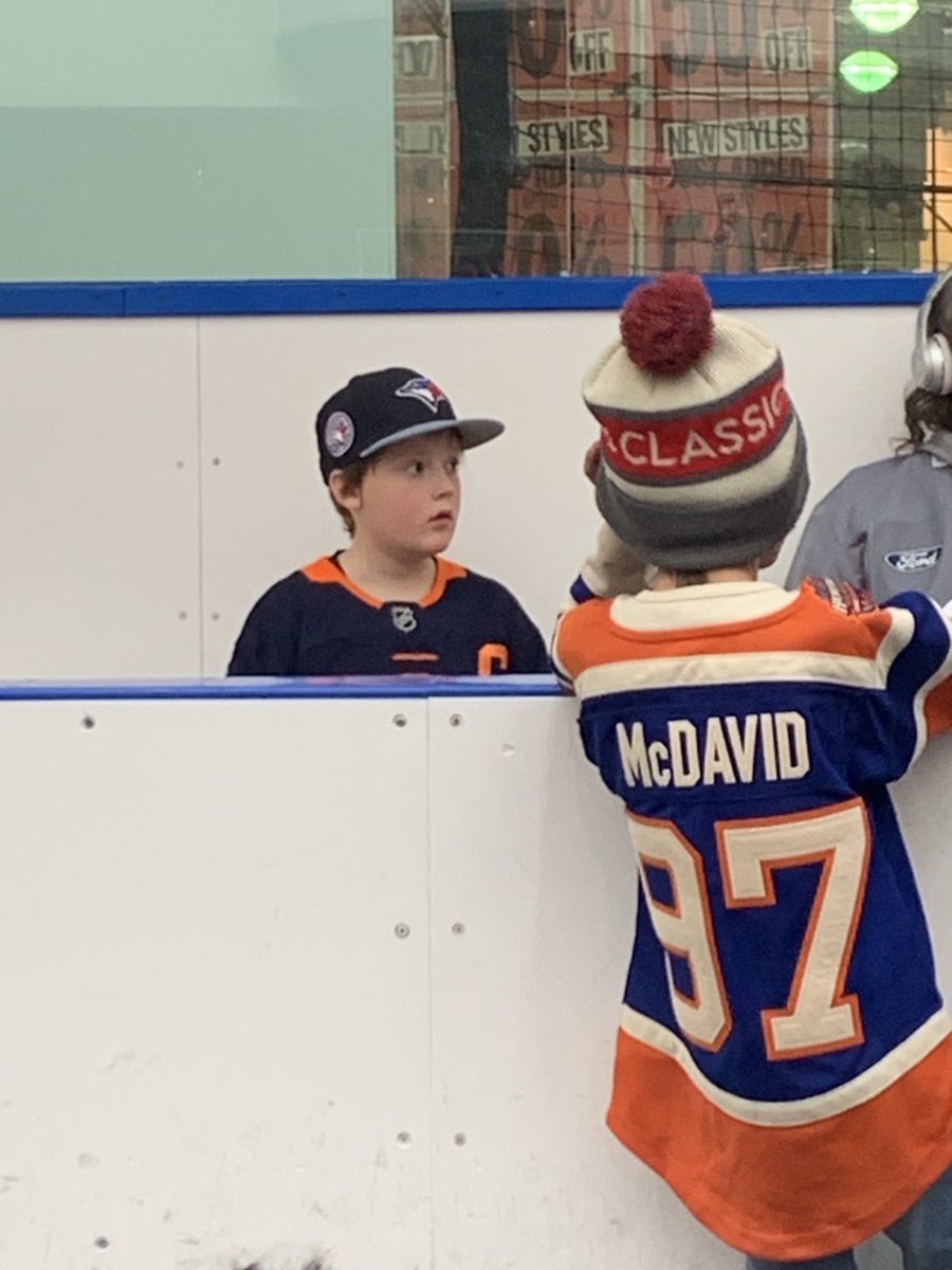 Trading Timmie’s cards waiting for McDavid #awesomeday #gooilersgo #westedmontonmall