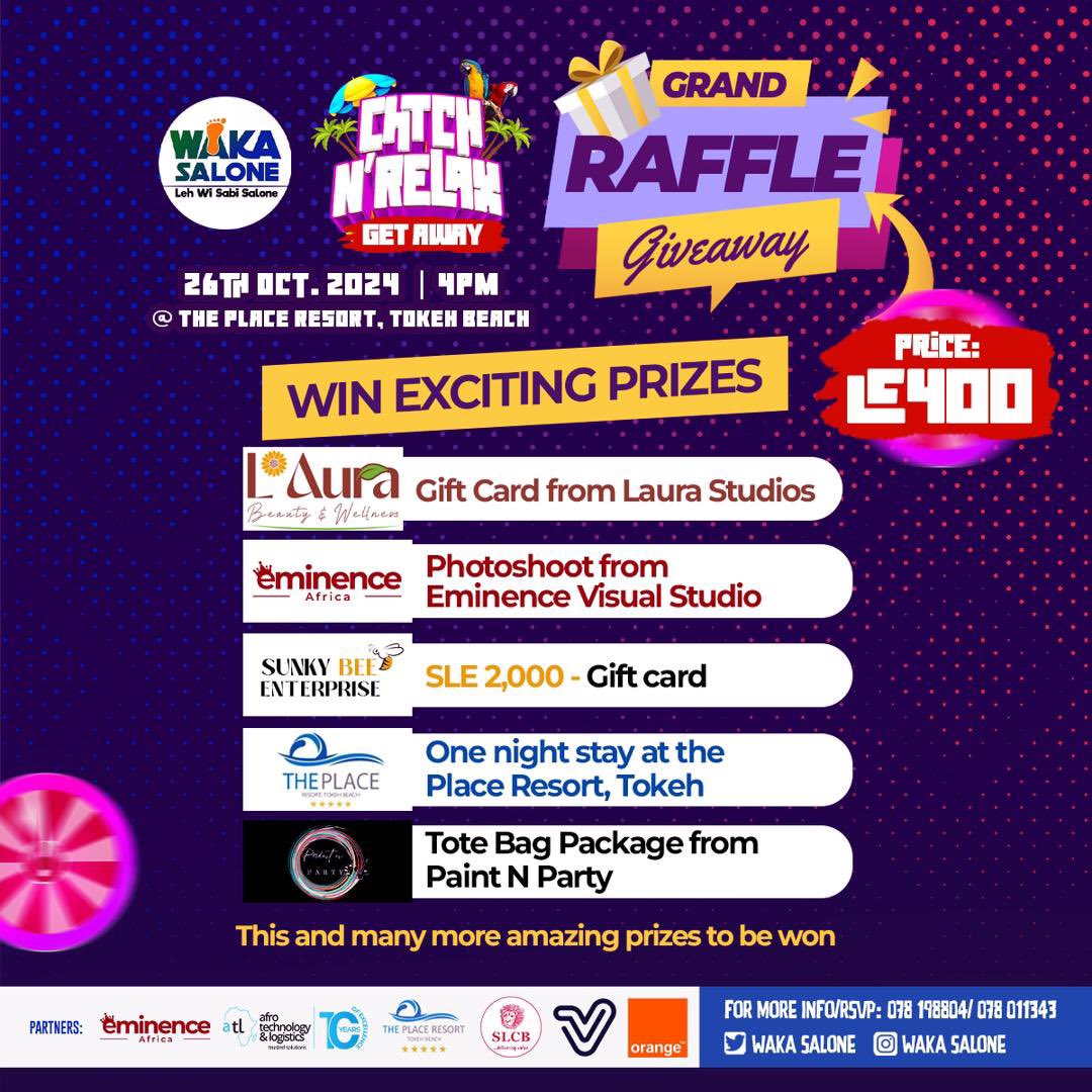 SaloneWaka's tweet photo. *Join us THIS SATURDAY and get a chance to win  exciting prizes 🎁* https://t.co/Ne6kzHhURe