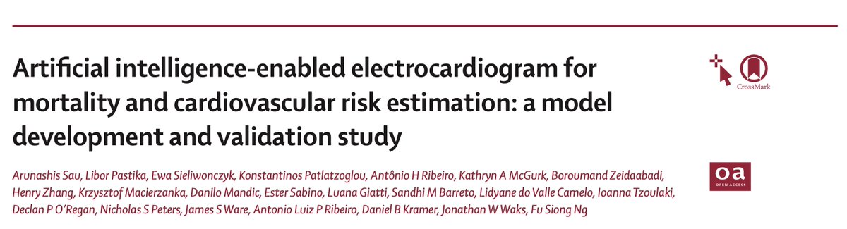 Arun Sau (@arunsau_) on Twitter photo Excited to share our latest work published today in <a href="/LancetDigitalH/">The Lancet Digital Health</a>
We describe the AI-ECG Risk Estimator (AIRE), an actionable, explainable and biologically plausible platform for estimating cardiovascular risk in diverse populations
🧵
1/n
<a href="/DrFuSiongNg/">Fu Siong Ng</a> <a href="/CardiacEPAI/">Imperial CardiacEP.AI</a> <a href="/TheBHF/">British Heart Foundation</a> Excited to share our latest work published today in <a href="/LancetDigitalH/">The Lancet Digital Health</a>
We describe the AI-ECG Risk Estimator (AIRE), an actionable, explainable and biologically plausible platform for estimating cardiovascular risk in diverse populations
🧵
1/n
<a href="/DrFuSiongNg/">Fu Siong Ng</a> <a href="/CardiacEPAI/">Imperial CardiacEP.AI</a> <a href="/TheBHF/">British Heart Foundation</a>