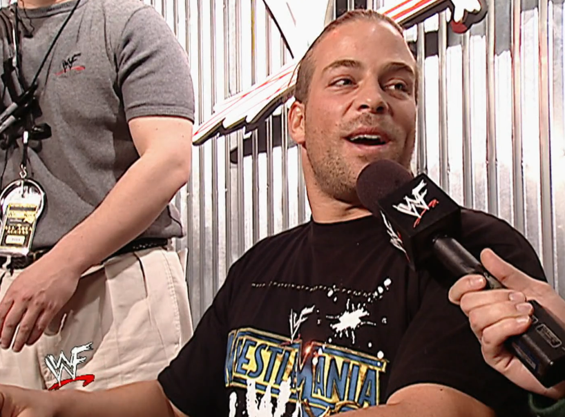 Justin_SofOK's tweet photo. Before the AJ Styles Cum Shirt, we had the WrestleMania Cum Shirt. #WMX8 #wwf02 https://t.co/fgMykRbKoB