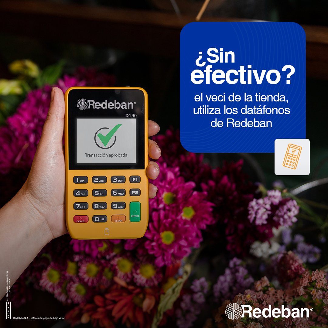 RedebanM's tweet photo. Paga sin complicaciones y de forma segura con nuestros datáfonos. 📲💳
#Redeban #InnovaciónFinanciera #CódigosQR https://t.co/Z33AFUXOYI