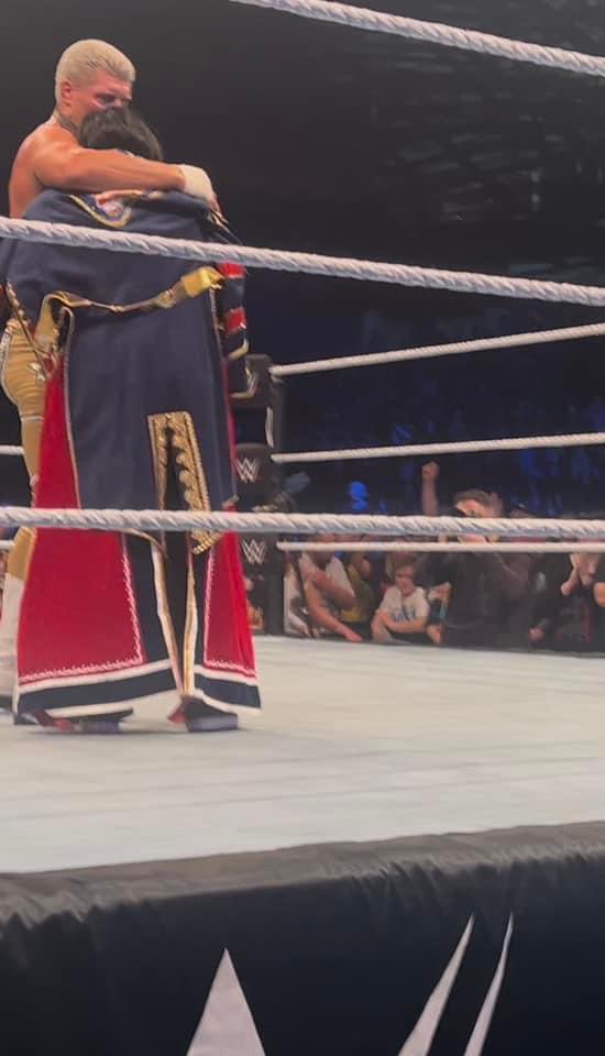 pinkspiitz's tweet photo. Also November was the month I got diagnosed with cancer last year so to know I’m attending a @WWEUK show cancer free just a year later is crazy to me. @CodyRhodes I can’t wait to see you again, hopefully to meet you again (without all the big family so I can talk) 😂 https://t.co/738Go97sPs