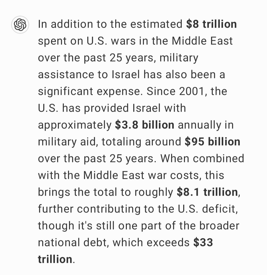 Si le preguntas a Chat GPT el costo de las guerras del medio oriente en los últimos 25 años para los USA