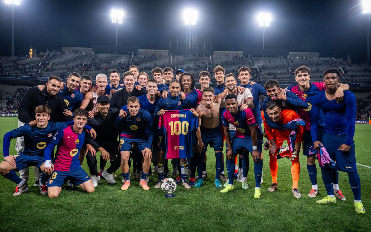FCBarcelona_cat's tweet photo. RAPHINHA 1️⃣0️⃣0️⃣ https://t.co/yY3eceT2DG