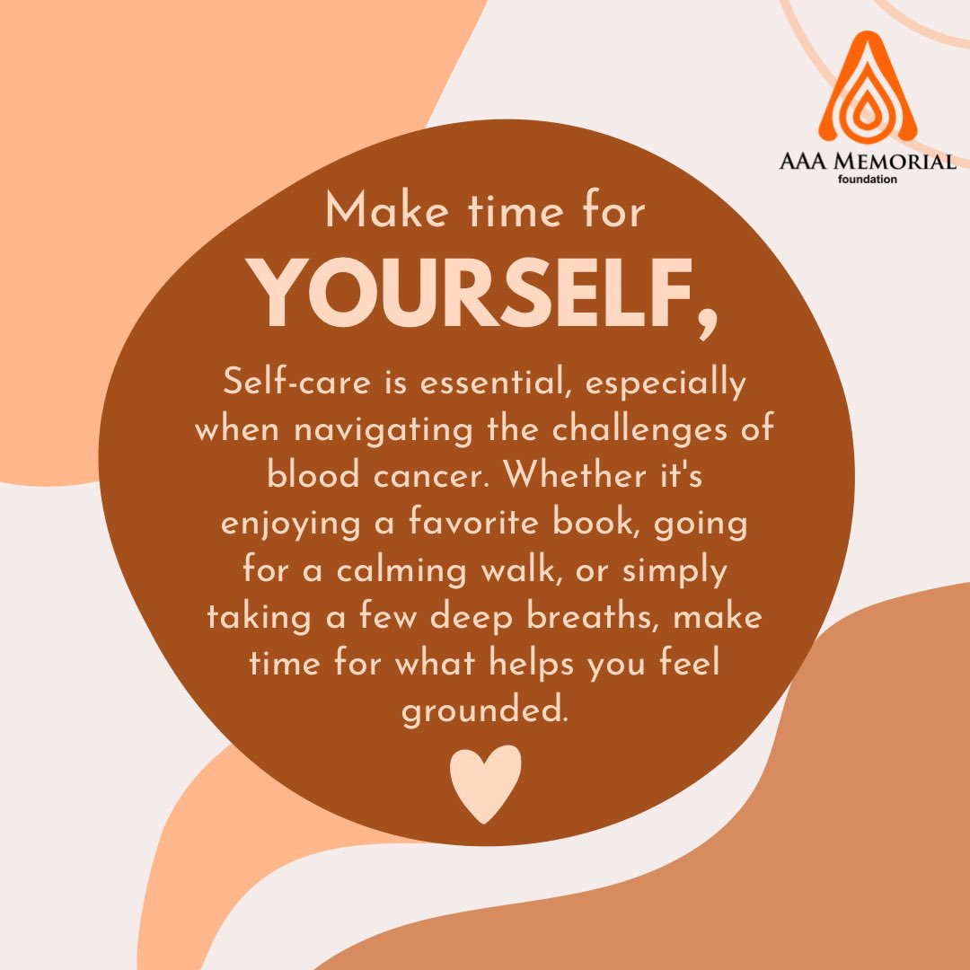 3amfoundation's tweet photo. Remember, nurturing your mental and emotional health is just as important as your physical well-being. You deserve it!
With love from all of us at 3AM Foundation 🧡

#wellnesswednesday #bloodcancerawareness #selfcare #3amfoundation https://t.co/ULh0RbUmzb
