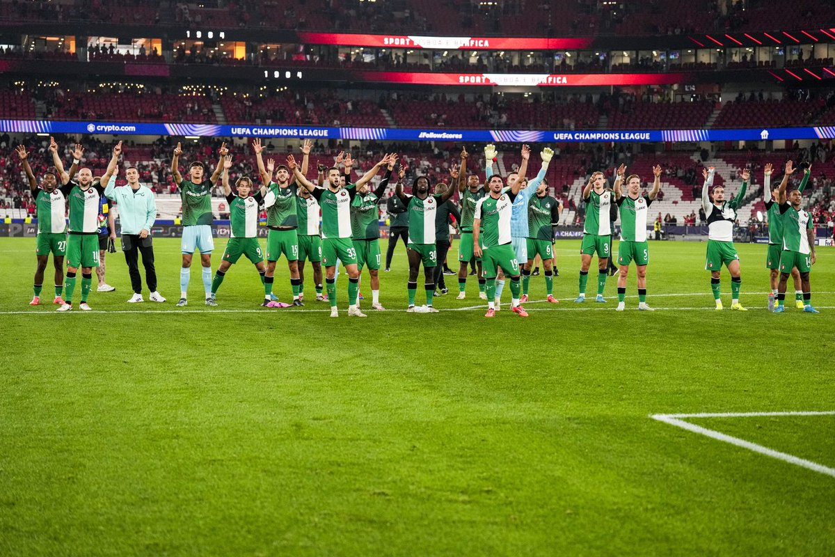 Feyenoord's tweet photo. Van Rotterdam naar Lissabon. 

Ook in 2024 legendarisch. ❤️‍🔥

#benfey • #UCL https://t.co/iClUJW62tn