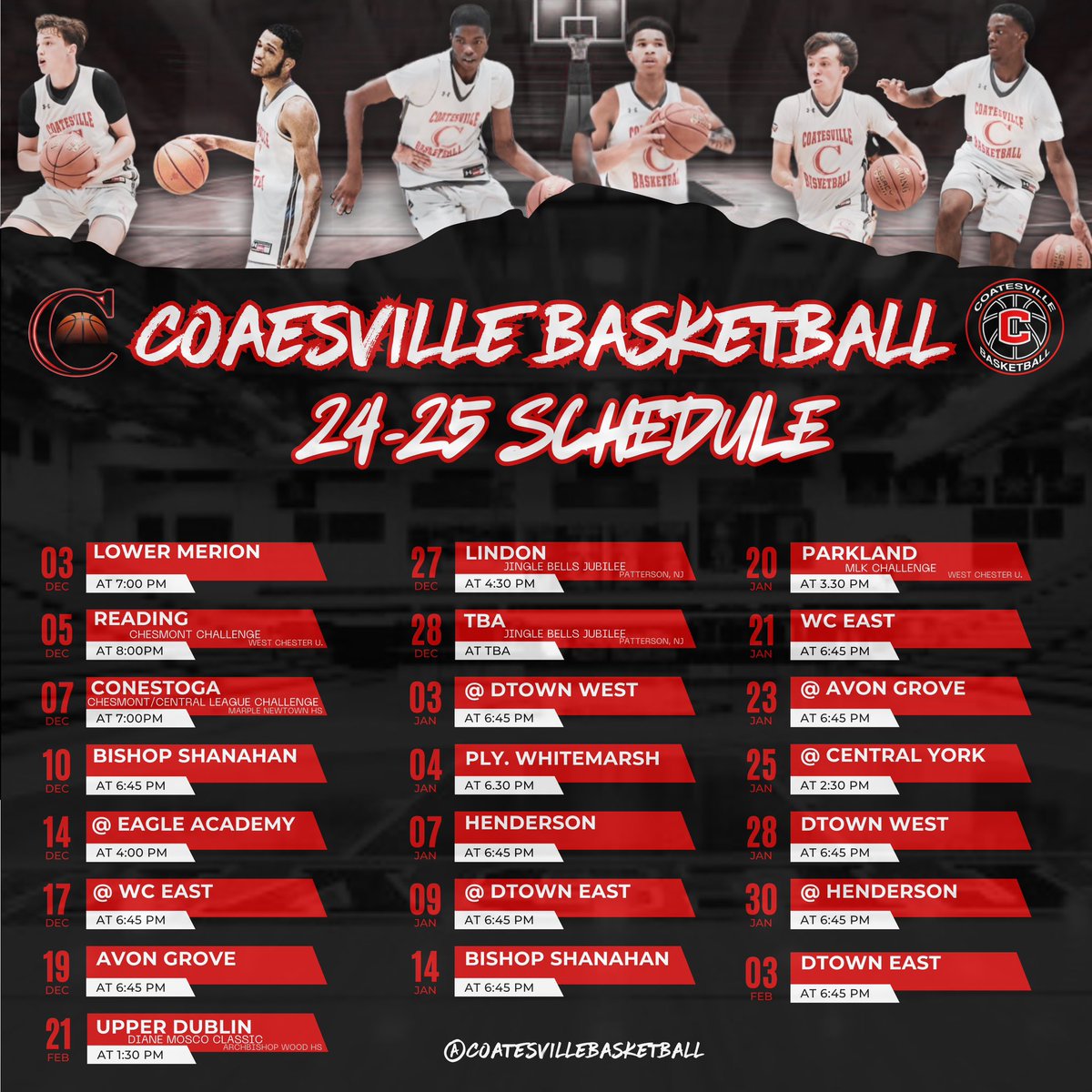 Schedule Drop! <a href="/ChescoHoops/">Chesco Hoops</a> <a href="/hooplove215/">CityofBasketballLove</a> <a href="/Miller_Report/">THE MILLER REPORT ™️</a> <a href="/richflanagan33/">Rich Flanagan</a> <a href="/EliteHSscouting/">ELITE High School Scouting</a>