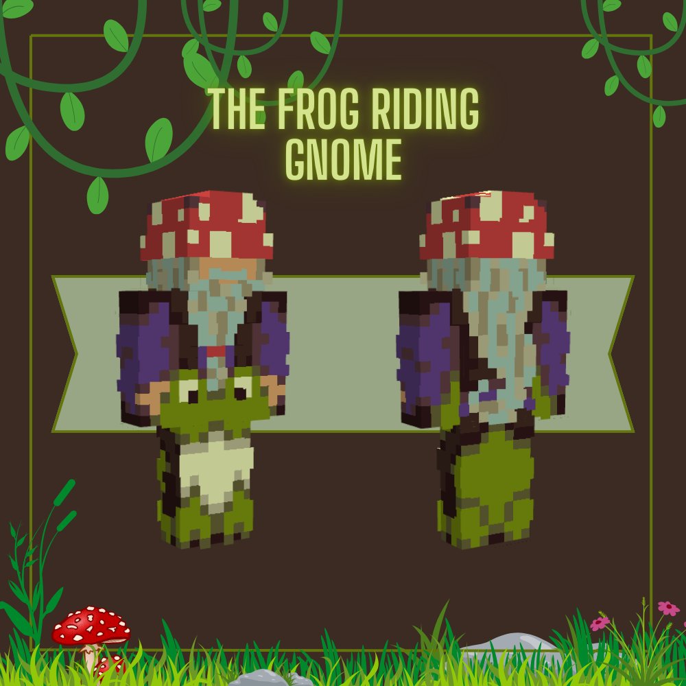 metroid_bOp's tweet photo. ~ The Frog Riding Gnome ~ SSPBL9 W2
#minecraft #mcskin #pixelart #pmc #skindex #planetminecraft #minecraftskin #art #digitalart #sspbl
you can find this skin on my skindex and planetminecraft! both @ metroidlove https://t.co/E31Onx0w4A