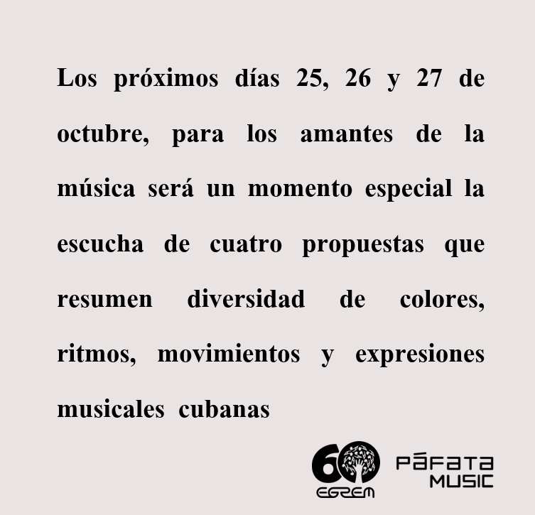 EGREMOFICIAL's tweet photo. Nueva semana de lanzamientos de la colaboración EGREM/PÁFATA.
En imágenes podrás conocer qué nuevas propuestas te hacemos para disfrutar de buena música.
¡Siente La Música!
#Siboney #PáfataMusic #EGREM #SienteLaMúsica #MúsicaCubana #CulturaCubana https://t.co/ZQtIOldXmU