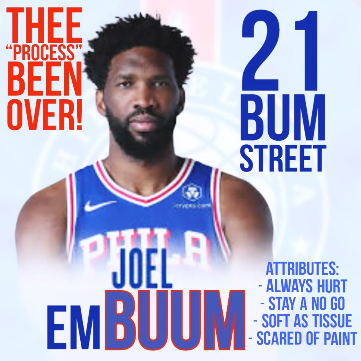 teamOnPoint's tweet image. Joel emBUUM... How you hurt thee FIRST game! NEVER liked boyl! NEVER thought he fit PHiLLY! He stay hurt, hardly plays &amp;amp; scared of thee paint! He like 7-foot-100... ONLY shoot 3s! There was NEVER a "process!" Thee PROCESS is GET RID OF HIM &amp;amp; start OVER! How do u RE-sign a BUST?
