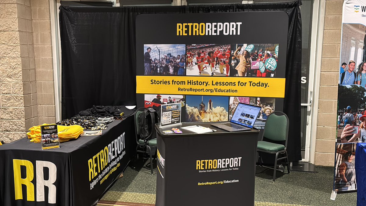 davidjohnolson's tweet photo. I’m ready for educators!! Come see the @RetroReport booth at #GCSS24 in Athens. You can also learn from me and @CoachDKendrick tomorrow at 8:30. We’ll be talking #SCOTUS cases! https://t.co/mGvdZbu7ps