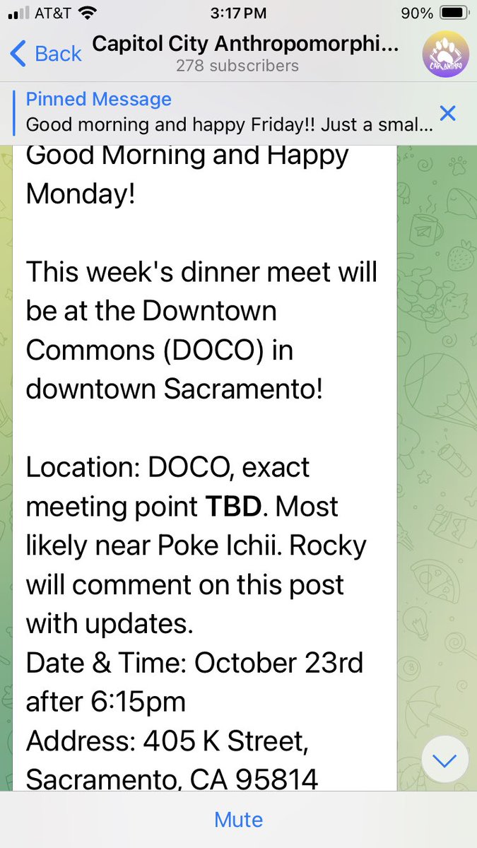 Tonight’s dinner meet is at DOCO

t.me/capanthro/227