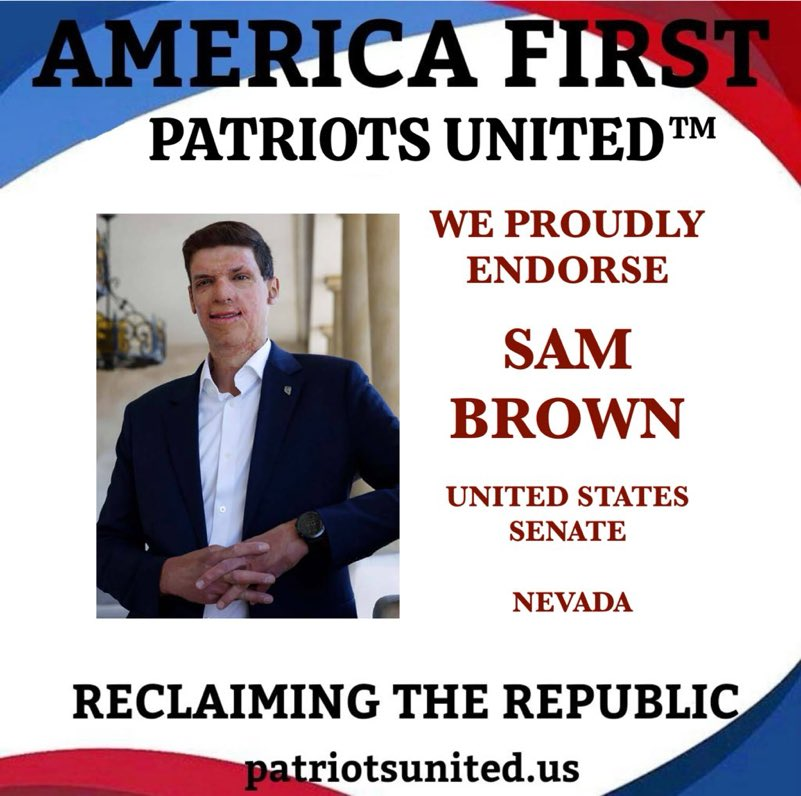 BrightEyesAZ's tweet photo. #NVSenate Get your early vote out now until 11/1 or on 11/5th for Sam Brown @sambrownusa for your voices to get heard finally! #WeAreThePeople #AmericaFirst #TrumpVance2024ToSaveAmerica Every vote counts! https://t.co/cxTpELAirU