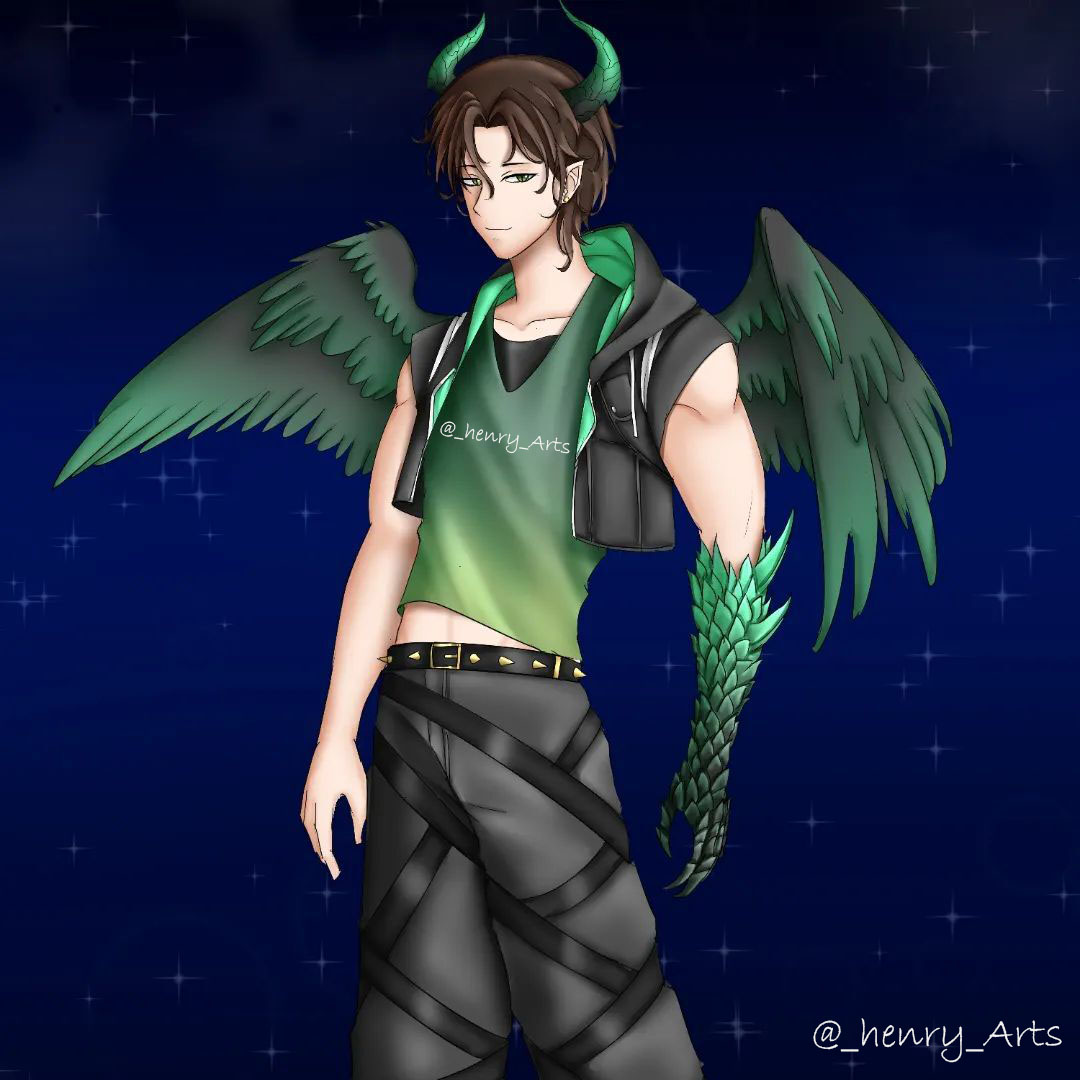 _Lisa_Arts's tweet photo. He flies with the night, his wings shining like emeralds under the stars. 🌌💚
#2Doc #Dragonboy #Dragonlovers #commissionopens #Commission #DarkWarrior #MysticalWings #AnimeArt #HeroOfTheNight #WingsOfDestiny #MythicalHero #WingedProtector #EpicCharacter https://t.co/QzEVebXM3W