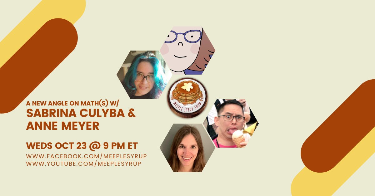 Meeple Syrup (@meeplesyrup) on Twitter photo Tonight at 9PM ET, <a href="/SenFoongLim/">Sen-Foong Lim</a> and <a href="/DrayerInk/">Drayer Ink β‘οΈ BlueSky β€π§‘πππππ€</a> welcome @ludoliminal and Anne Meyer to the Meeple Syrup Show to discuss how to tackle math problems in game designs from different angles.
Join us at facebook.com/MeepleSyrup or youtube.com/MeepleSyrup! Tonight at 9PM ET, <a href="/SenFoongLim/">Sen-Foong Lim</a> and <a href="/DrayerInk/">Drayer Ink β‘οΈ BlueSky β€π§‘πππππ€</a> welcome @ludoliminal and Anne Meyer to the Meeple Syrup Show to discuss how to tackle math problems in game designs from different angles.
Join us at facebook.com/MeepleSyrup or youtube.com/MeepleSyrup!